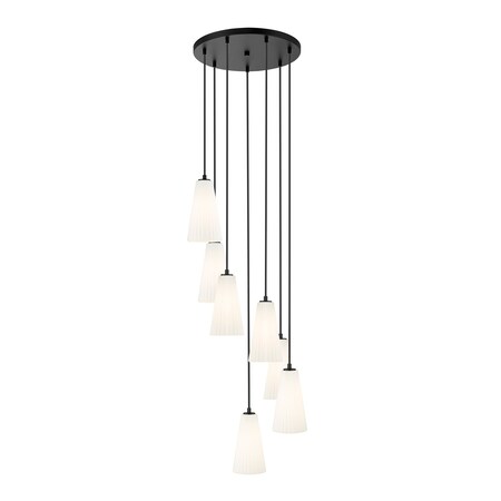 Z-Lite Farrell 7 Light Chandelier, 18in. W x 11in. H, Matte Black 3043P6-7R-MB